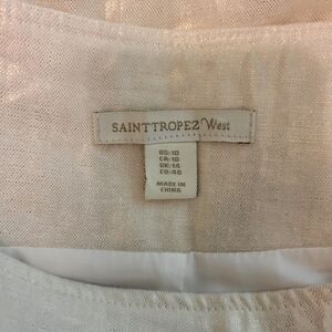 Saint Tropez West Shimmering Cream Linen Pencil Skirt. Size 10